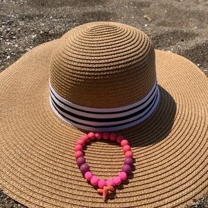 Pink Lava Bead Diffuser Bracelet with Charm